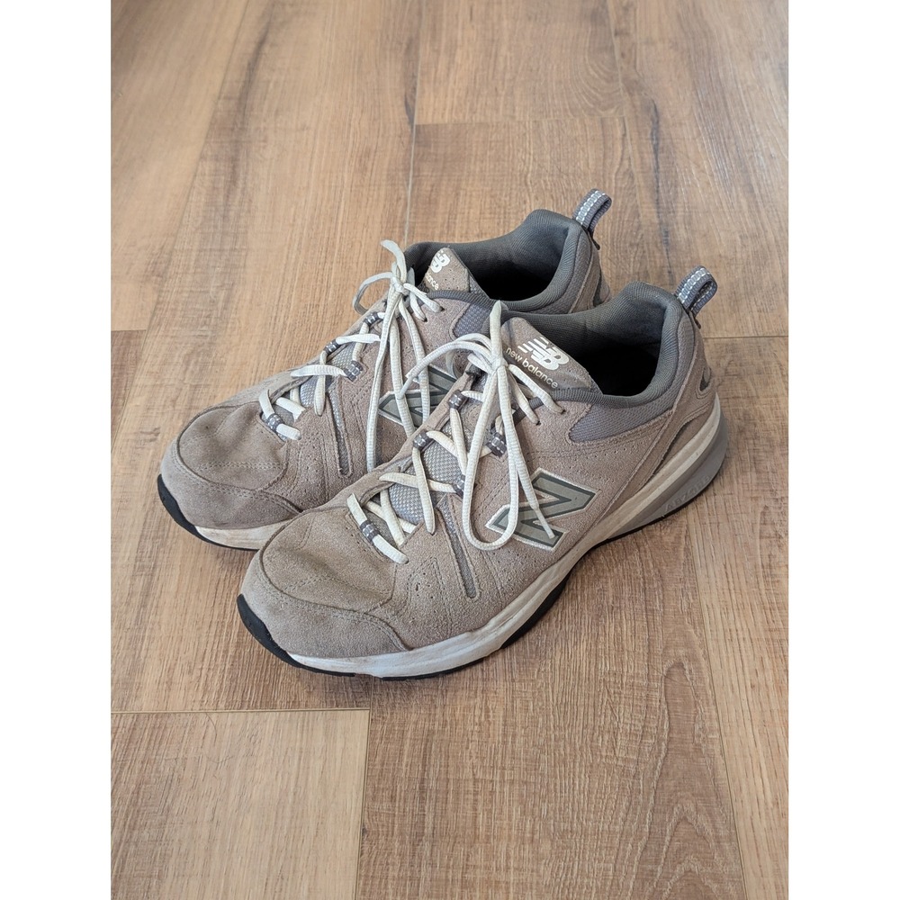 New Balance 608v5 Mens 12 Taupe Gray Suede Walking Training Shoes MX608LG5